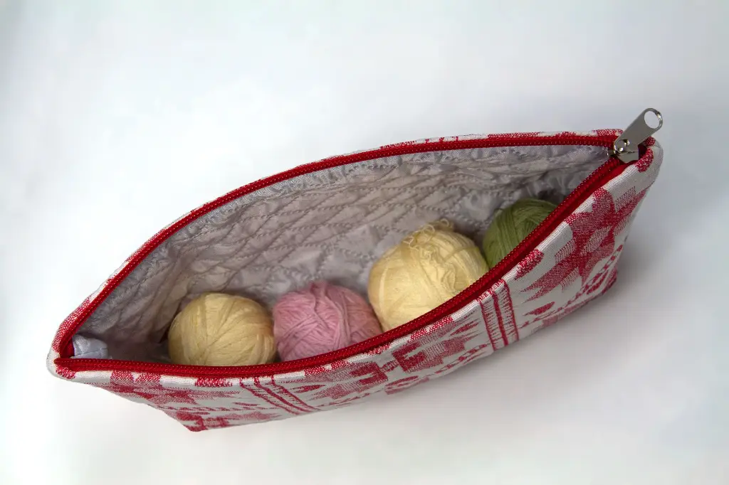 Zipper Notions Pouch Ornament  Red M Top.webp