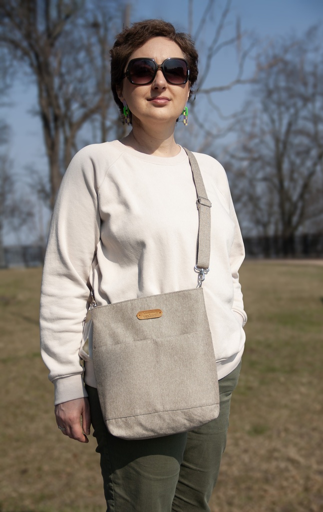 [crb-afina-beige-l] Large Crossbody Bag Afina Beige L